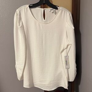 DKNY Women's Cream Blouse